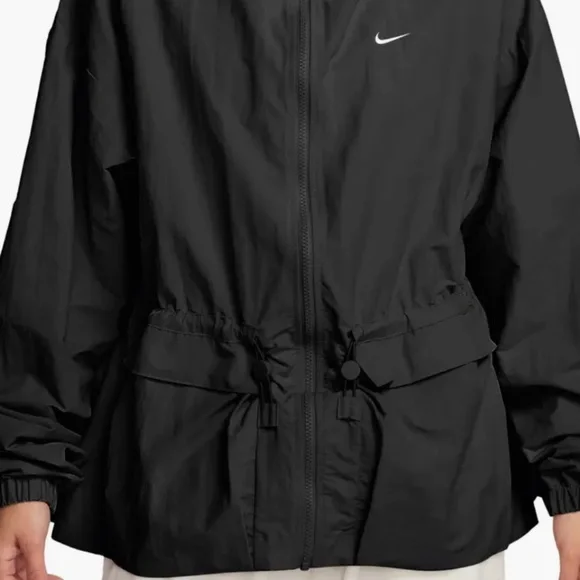 NIKE Sportswear Jacket Essentials Anorak Gathered Black NEW - Picture 6 of 10